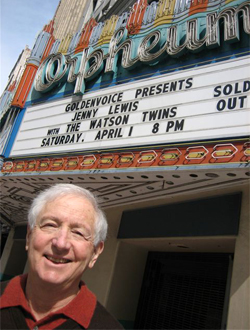 Arthur Frank Wertheim in front of last Orpheum Theater